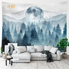 Load image into Gallery viewer, Misty Foggy Forest Tapestry Wall Hanging Aesthetic Room Decor Boho Nature Landscape Tree Wall Tapestry Bedroom Home Decoration
