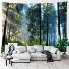 Load image into Gallery viewer, Misty Foggy Forest Tapestry Wall Hanging Aesthetic Room Decor Boho Nature Landscape Tree Wall Tapestry Bedroom Home Decoration
