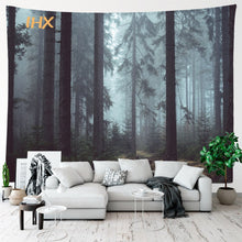 Load image into Gallery viewer, Misty Foggy Forest Tapestry Wall Hanging Aesthetic Room Decor Boho Nature Landscape Tree Wall Tapestry Bedroom Home Decoration
