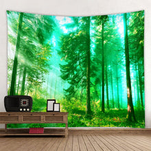 Load image into Gallery viewer, Misty Forest Tree Printed Large Wall Tapestry Cheap Hippie Wall Hanging Bohemian Wall Tapestries Mandala Wall Art Decor

