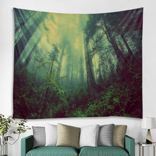 Load image into Gallery viewer, Misty Forest Tree Printed Large Wall Tapestry Cheap Hippie Wall Hanging Bohemian Wall Tapestries Mandala Wall Art Decor
