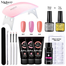 Load image into Gallery viewer, Poly Nail Gel Set 6W LED Lamp Full Manicure Set Quick Extension Nail Kit Gel Building Polygels Set For Nails Tool Kit
