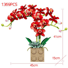 Load image into Gallery viewer, Moc Bouquet Orchid block flower Succulents Potted Building Blocks FIT for 10311  Romantic Kit Assembly Building Toy girl gift
