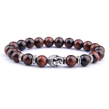 Load image into Gallery viewer, Fashion Natural AAA Royal Blue Tiger Eye Stone Beads Bracelet Men Buddha Charm Bracelets Stretch Pulsera Women Jewelry
