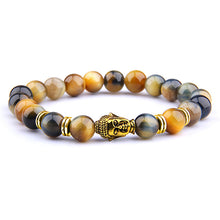 Load image into Gallery viewer, Fashion Natural AAA Royal Blue Tiger Eye Stone Beads Bracelet Men Buddha Charm Bracelets Stretch Pulsera Women Jewelry
