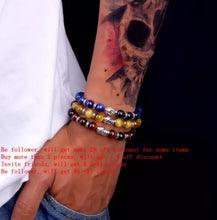 Load image into Gallery viewer, Fashion Natural AAA Royal Blue Tiger Eye Stone Beads Bracelet Men Buddha Charm Bracelets Stretch Pulsera Women Jewelry

