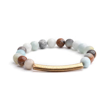 Load image into Gallery viewer, Fashion Women`s Bracelet Matte Frosted Amazonite Beads with Lotus OM Buddha Charm Yoga Bracelet 108 Mala Necklace Dropshipping
