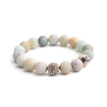 Load image into Gallery viewer, Fashion Women`s Bracelet Matte Frosted Amazonite Beads with Lotus OM Buddha Charm Yoga Bracelet 108 Mala Necklace Dropshipping
