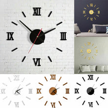 Load image into Gallery viewer, Modern   Number     Mirror Surface Sticker Home Decor Art Giant   Watch With Roman Numerals Big Clock
