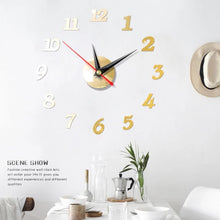 Load image into Gallery viewer, Wall Clock Modern Large Wall Digital Clocks  Mirror Sticker Unique Big Number Watch Art    Acrylic Decor For Home Office Kids Room
