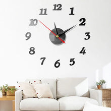 Load image into Gallery viewer, Wall Clock Modern Large Wall Digital Clocks  Mirror Sticker Unique Big Number Watch Art    Acrylic Decor For Home Office Kids Room

