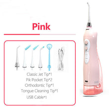 Load image into Gallery viewer, 255ml Water Dental Flosser Rechargeable Oral Irrigator Portable Teeth Dental Irrigators Spa Water Jet Tip Family Tooth Cleaner 1
