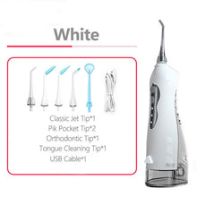 Load image into Gallery viewer, 255ml Water Dental Flosser Rechargeable Oral Irrigator Portable Teeth Dental Irrigators Spa Water Jet Tip Family Tooth Cleaner 1
