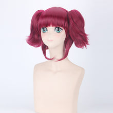 Load image into Gallery viewer, Morematch Black Butler Mey Rin Burgundy Synthetic Hair For Female'S Party Cosplay Full Wigs With Chip Ponytails Halloween Wig
