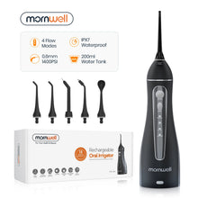 Load image into Gallery viewer, Portable Oral Irrigator With Travel Bag Water Flosser USB Rechargeable 5 Nozzles Water Jet 200ml Water Tank Waterproof
