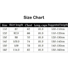 Load image into Gallery viewer, Movie Cruella De Vil Cosplay Costumes Kids Gown Black White Maid Dress Halloween Party Dress with Cloak Wig
