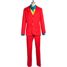 Load image into Gallery viewer, Movie Joker Cosplay Suit Full Set Outfits Men's Halloween Costumes The Joker Uniform Red Suit Halloween Men Women Outfit+Mask
