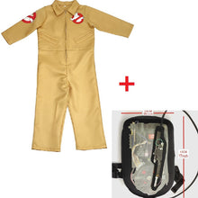 Load image into Gallery viewer, Movie theme Ghostbuster cosplay for kids 3-9 years old for adult 105- 190cm halloween costume unisex jumpsuit cloths backpack
