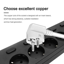 Load image into Gallery viewer, Multiple Power Strip Surge Protection EU Plug Electrical Extension Sockets USB 5 way Outlets Independent Switch Control 2m Cord
