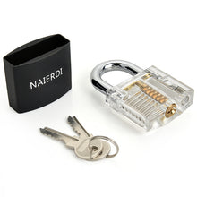 Load image into Gallery viewer, Door lock  Cutaway Inside View Of Practice Lock Transparent Padlock Training Skill Pick View Padlock For Locksmith With Smart Keys
