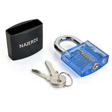 Load image into Gallery viewer, Door lock  Cutaway Inside View Of Practice Lock Transparent Padlock Training Skill Pick View Padlock For Locksmith With Smart Keys
