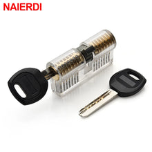 Load image into Gallery viewer, Door lock  Cutaway Inside View Of Practice Lock Transparent Padlock Training Skill Pick View Padlock For Locksmith With Smart Keys
