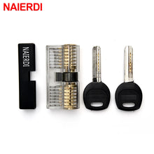 Load image into Gallery viewer, Door lock  Cutaway Inside View Of Practice Lock Transparent Padlock Training Skill Pick View Padlock For Locksmith With Smart Keys
