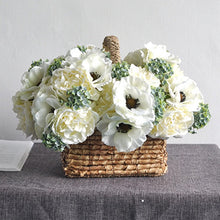 Load image into Gallery viewer, 5pcs Peony bouquet anemone wedding bridal bouquet silk artificial flowers DIY scrapbook flores artificiales room decor
