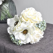Load image into Gallery viewer, Nordic peony bouquet anemone wedding bridal bouquet silk artificial flowers DIY scrapbook flores artificiales room decor
