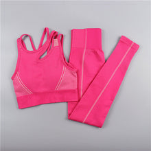 Load image into Gallery viewer, Yoga Set Crop Top Bra Shorts Leggings Workout Outfit Active Fitness Gym Wear
