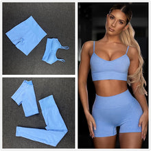 Load image into Gallery viewer, Yoga Set Workout Shirts Sport Pants Bra Fitness Running Sports Sets For Women

