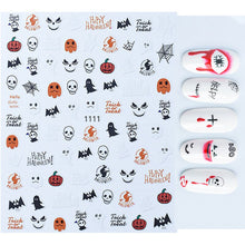 Load image into Gallery viewer, Nail Art Stickers Accessoires Halloween Nails Art Manicure Terug Lijm Decal Decoraties Stickers Voor Nagels Tips Beauty Sticker
