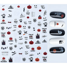 Load image into Gallery viewer, Nail Art Stickers Accessoires Halloween Nails Art Manicure Terug Lijm Decal Decoraties Stickers Voor Nagels Tips Beauty Sticker
