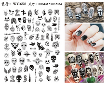 Load image into Gallery viewer, Nail Art Stickers Accessoires Halloween Nails Art Manicure Terug Lijm Decal Decoraties Stickers Voor Nagels Tips Beauty Sticker
