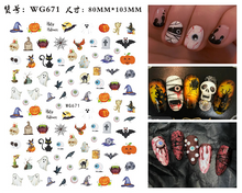 Load image into Gallery viewer, Nail Art Stickers Accessoires Halloween Nails Art Manicure Terug Lijm Decal Decoraties Stickers Voor Nagels Tips Beauty Sticker
