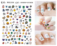 Load image into Gallery viewer, Nail Art Stickers Accessoires Halloween Nails Art Manicure Terug Lijm Decal Decoraties Stickers Voor Nagels Tips Beauty Sticker
