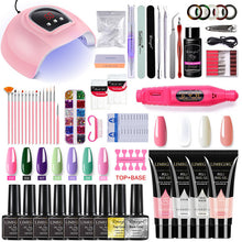 Load image into Gallery viewer, Nail Set With Nail Lamp Nail Dryer Nail Drill Machine Manicure Set Kit Polygels Nail Gel Polish Set Soak-off Nail Art Tools Sets

