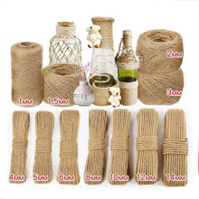 Load image into Gallery viewer, Natural Jute Rope Cord Twine Ribbon Craft DIY Wedding Jute String Thread Handmade Sewing Party Christmas Home Decortion 1mm-10mm
