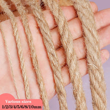 Load image into Gallery viewer, Natural Jute Rope Cord Twine Ribbon Craft DIY Wedding Jute String Thread Handmade Sewing Party Christmas Home Decortion 1mm-10mm
