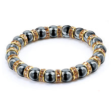 Load image into Gallery viewer, Natural Hematite Beads Bracelets Men No-Magnetic Health Protection Women Jewelry Charm Crystal Stone Stretch Bracelet  Bangle
