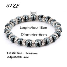 Load image into Gallery viewer, Natural Hematite Beads Bracelets Men No-Magnetic Health Protection Women Jewelry Charm Crystal Stone Stretch Bracelet  Bangle

