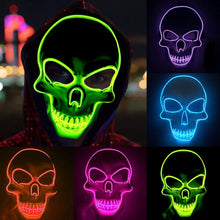 Load image into Gallery viewer, Neon Mask Led Light Up Party Masks The Purge Election Year Great Funny Mask Festival Cosplay Costume Supplies Glow Dark Skeleton
