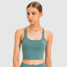 Load image into Gallery viewer, Yoga Bra Buttery Soft Racer back Crop Tank Top Medium Support for Workout Fitness Running
