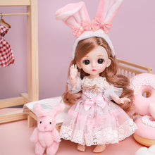 Load image into Gallery viewer, New 13 Movable Jointed Princess Dolls Toys Mini 16cm 1/12 BJD Doll Girls Toys 3D Eyes Makeup Dolls with Clothes
