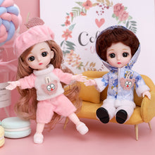 Load image into Gallery viewer, New 16 cm BJD Mini FASHION Toy DOLL With Clothes MINIATUR Kids Dolls Girls Baby Beautiful Dress Up 1/12 Birthday Gifts 3D Eyes
