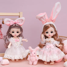 Load image into Gallery viewer, New 16 cm BJD Mini FASHION Toy DOLL With Clothes MINIATUR Kids Dolls Girls Baby Beautiful Dress Up 1/12 Birthday Gifts 3D Eyes
