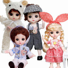 Load image into Gallery viewer, New 16 cm BJD Mini FASHION Toy DOLL With Clothes MINIATUR Kids Dolls Girls Baby Beautiful Dress Up 1/12 Birthday Gifts 3D Eyes
