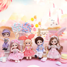 Load image into Gallery viewer, New 16 cm BJD Mini FASHION Toy DOLL With Clothes MINIATUR Kids Dolls Girls Baby Beautiful Dress Up 1/12 Birthday Gifts 3D Eyes
