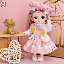 Load image into Gallery viewer, New 16 cm BJD Mini FASHION Toy DOLL With Clothes MINIATUR Kids Dolls Girls Baby Beautiful Dress Up 1/12 Birthday Gifts 3D Eyes
