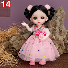 Load image into Gallery viewer, New 16 cm BJD Mini FASHION Toy DOLL With Clothes MINIATUR Kids Dolls Girls Baby Beautiful Dress Up 1/12 Birthday Gifts 3D Eyes
